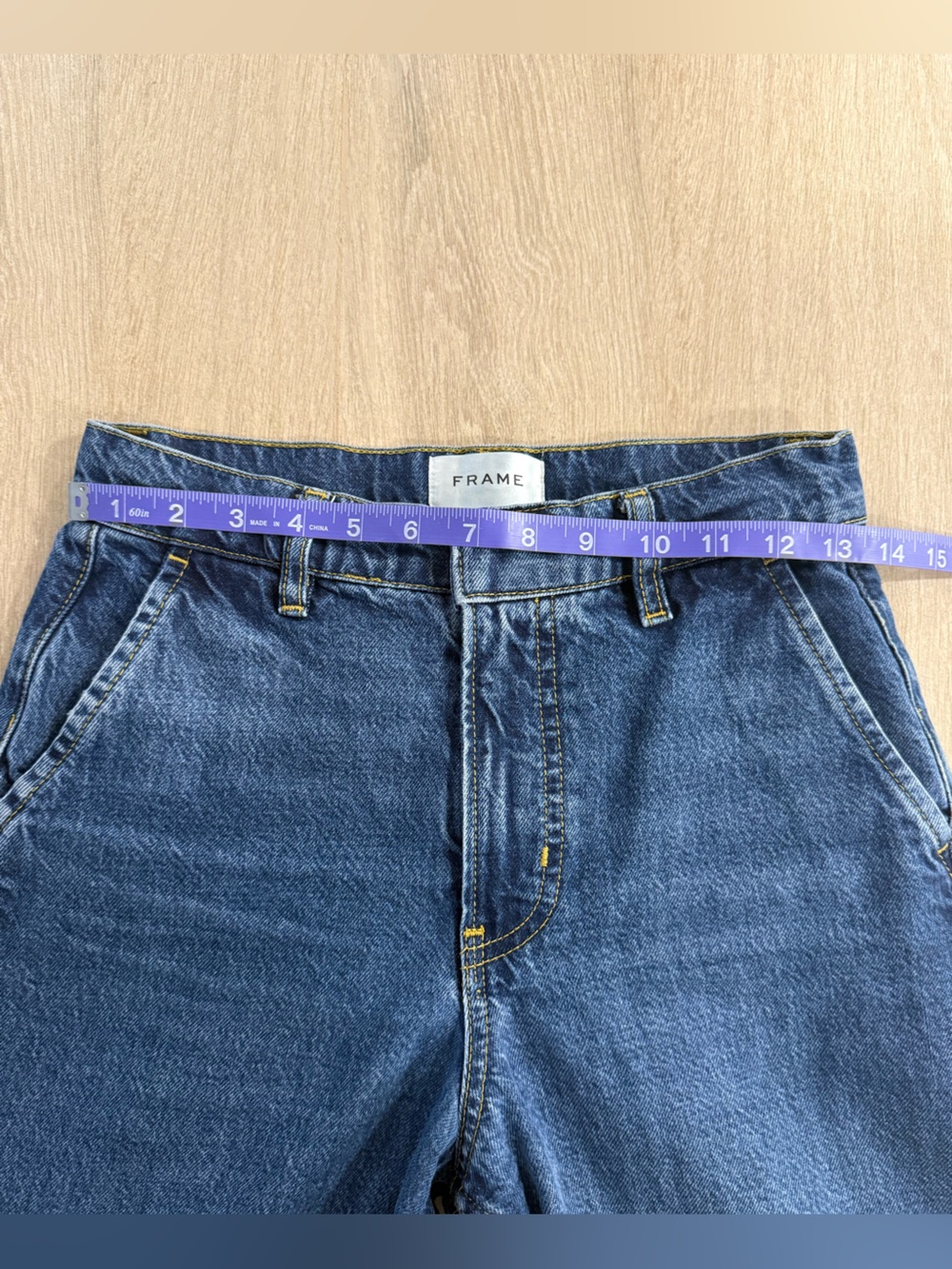 FRAME Wide Leg Trouser Jeans High Rise Blind Spot Wash Denim Size 23 - Picture 15 of 15